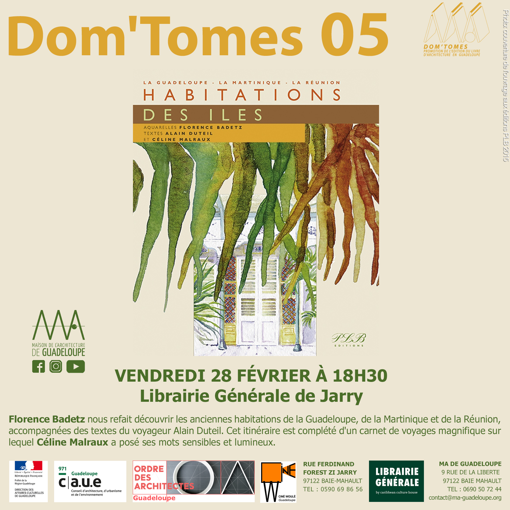 You are currently viewing Soirée littéraire Dom’Tomes05 « Habitations des îles »