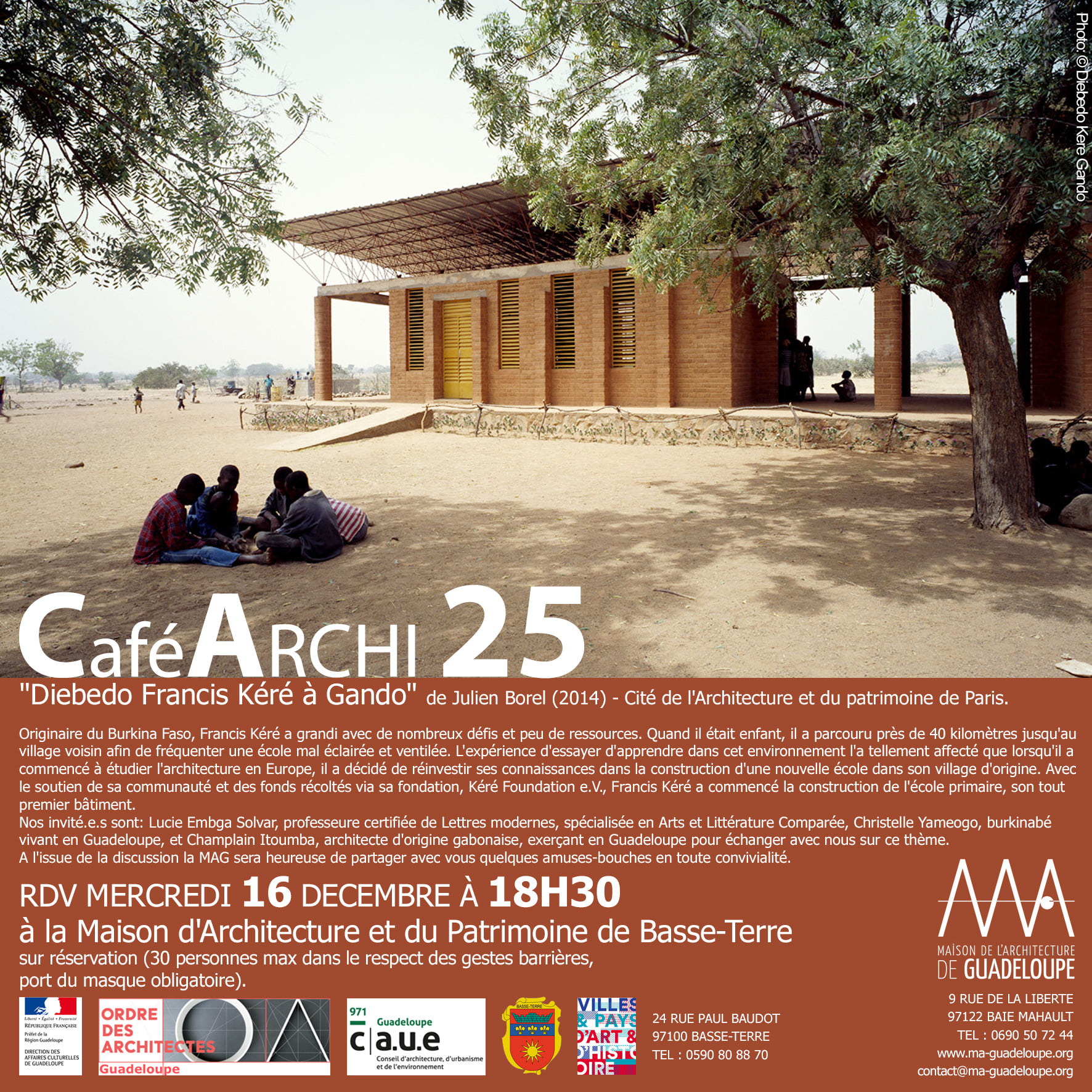 You are currently viewing Retour en images : Café Archi 25 « Francis Diébédo Kéré à Gando » du mercredi 16 décembre 2020
